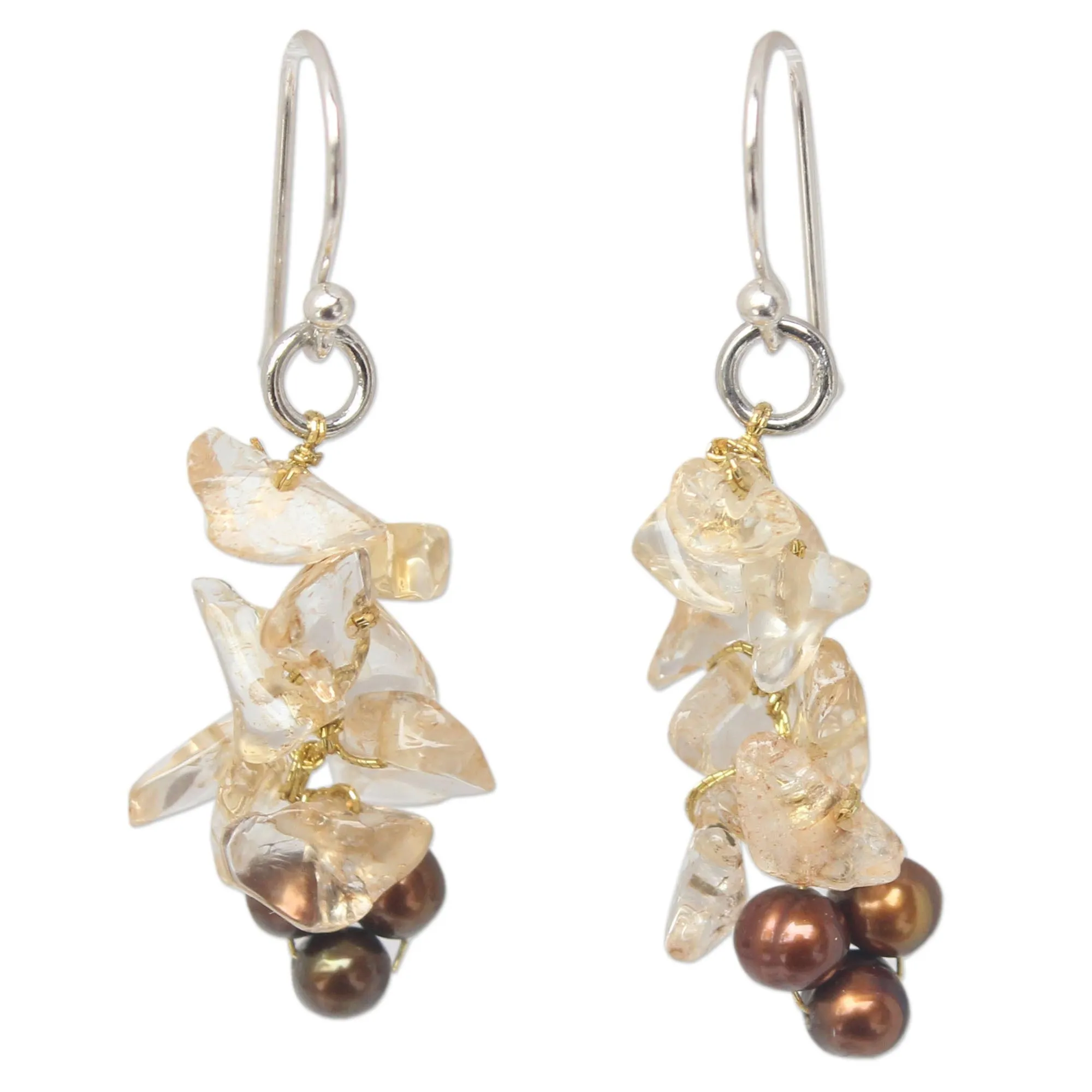 Afternoon Light Citrine Beaded Earrings