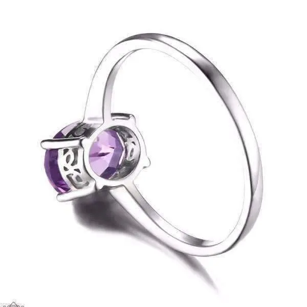 Amethyst 925 Sterling Silver Oval Cut 1.1CT IOBI Precious Gems Ring