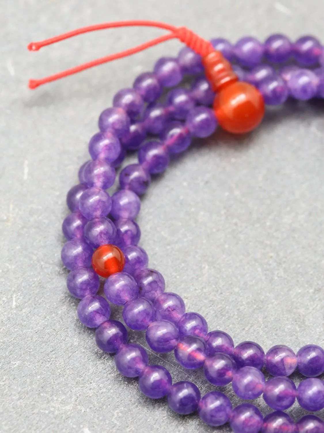 Amethyst and Carnelian 108 Mala