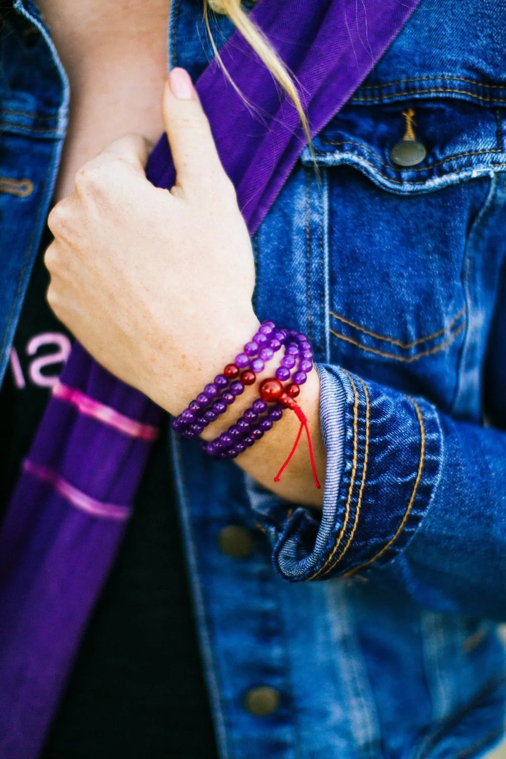 Amethyst and Carnelian 108 Mala