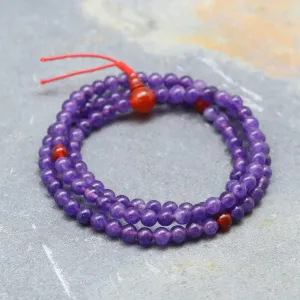 Amethyst and Carnelian 108 Mala