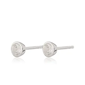 April Birthstone Earrings (White Topaz)