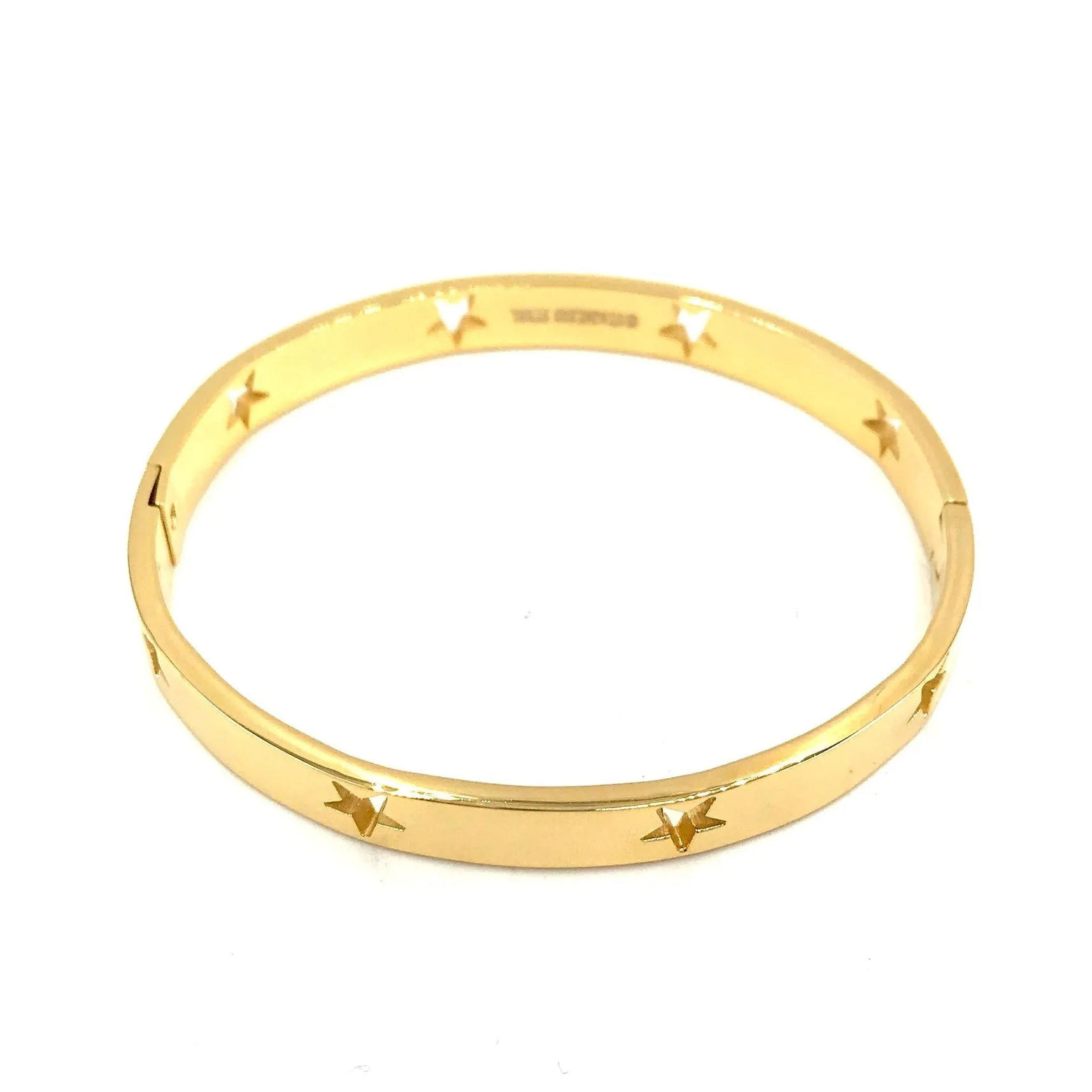 Ashley Gold Stainless Steel Star Bangle Bracelet