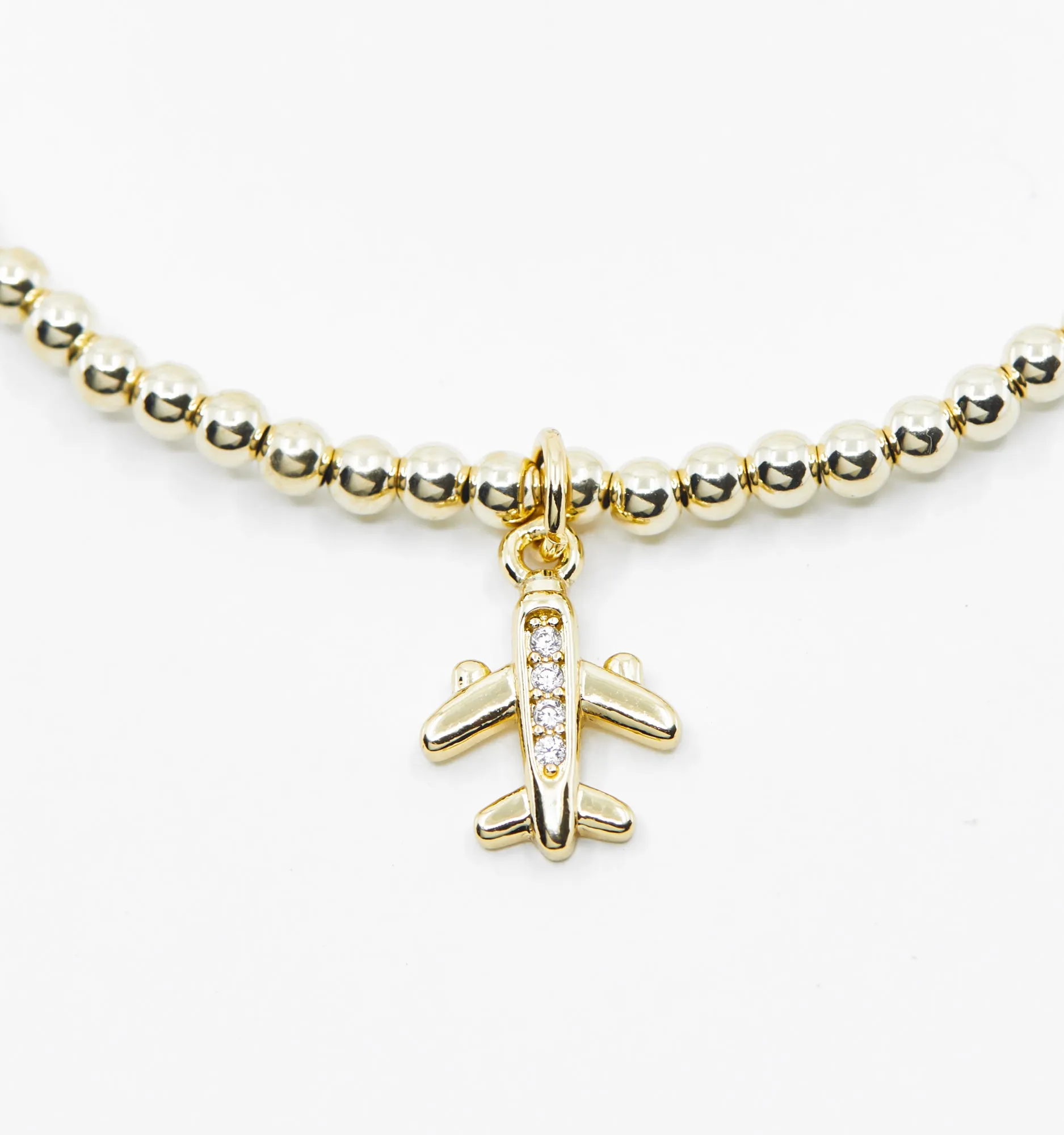 Ball Bracelet With Airplane Charm