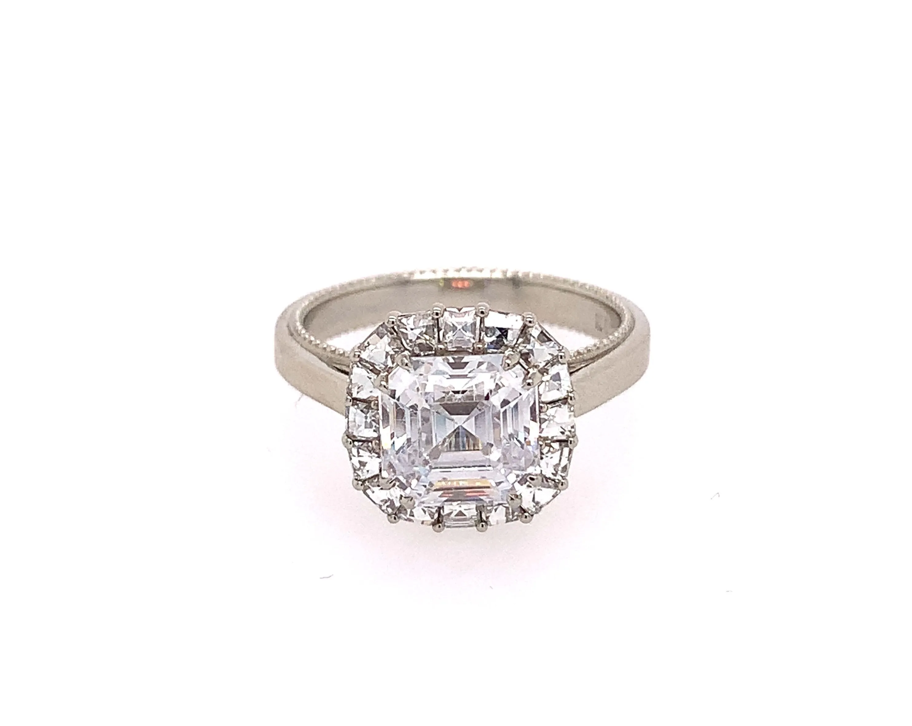 Bez Ambar 'Ring of Fire' Cushion Shape Engagement Ring