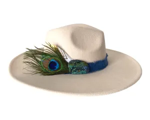 Blue Peacock & Turquoise Hat