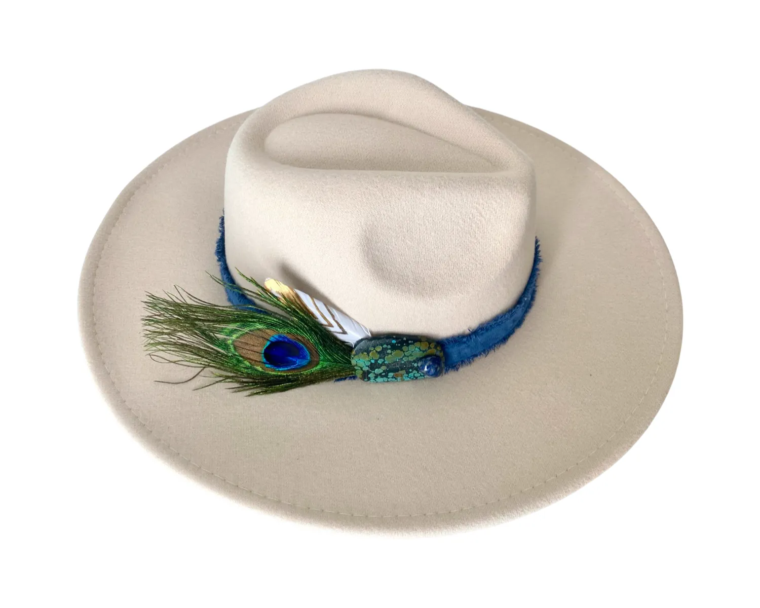 Blue Peacock & Turquoise Hat