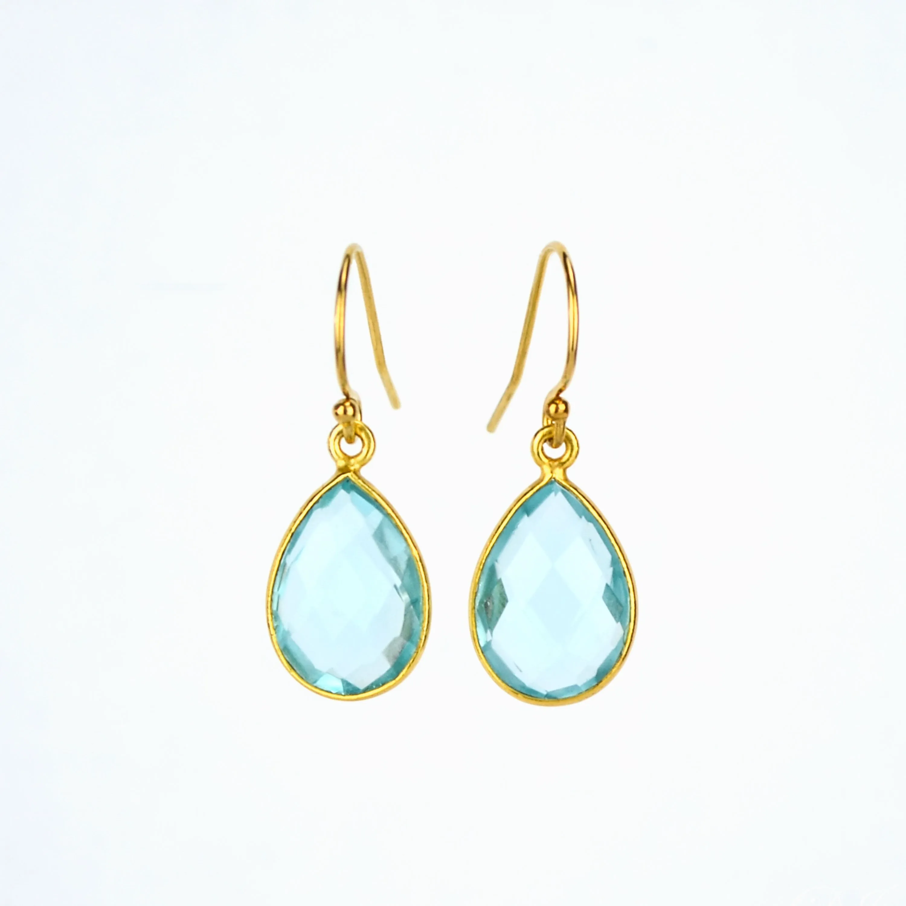 Blue Topaz Earrings : December Birthstone