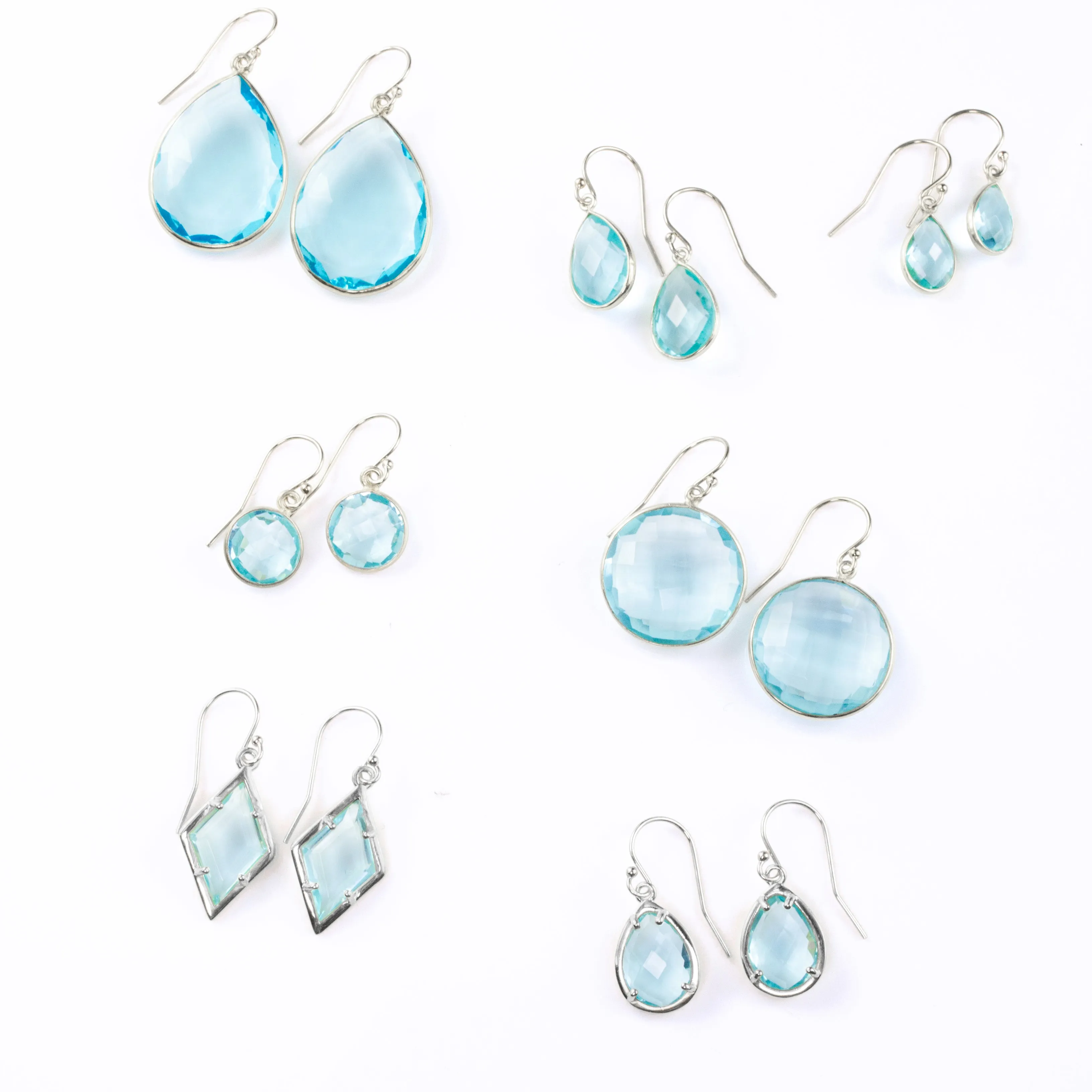 Blue Topaz Earrings : December Birthstone