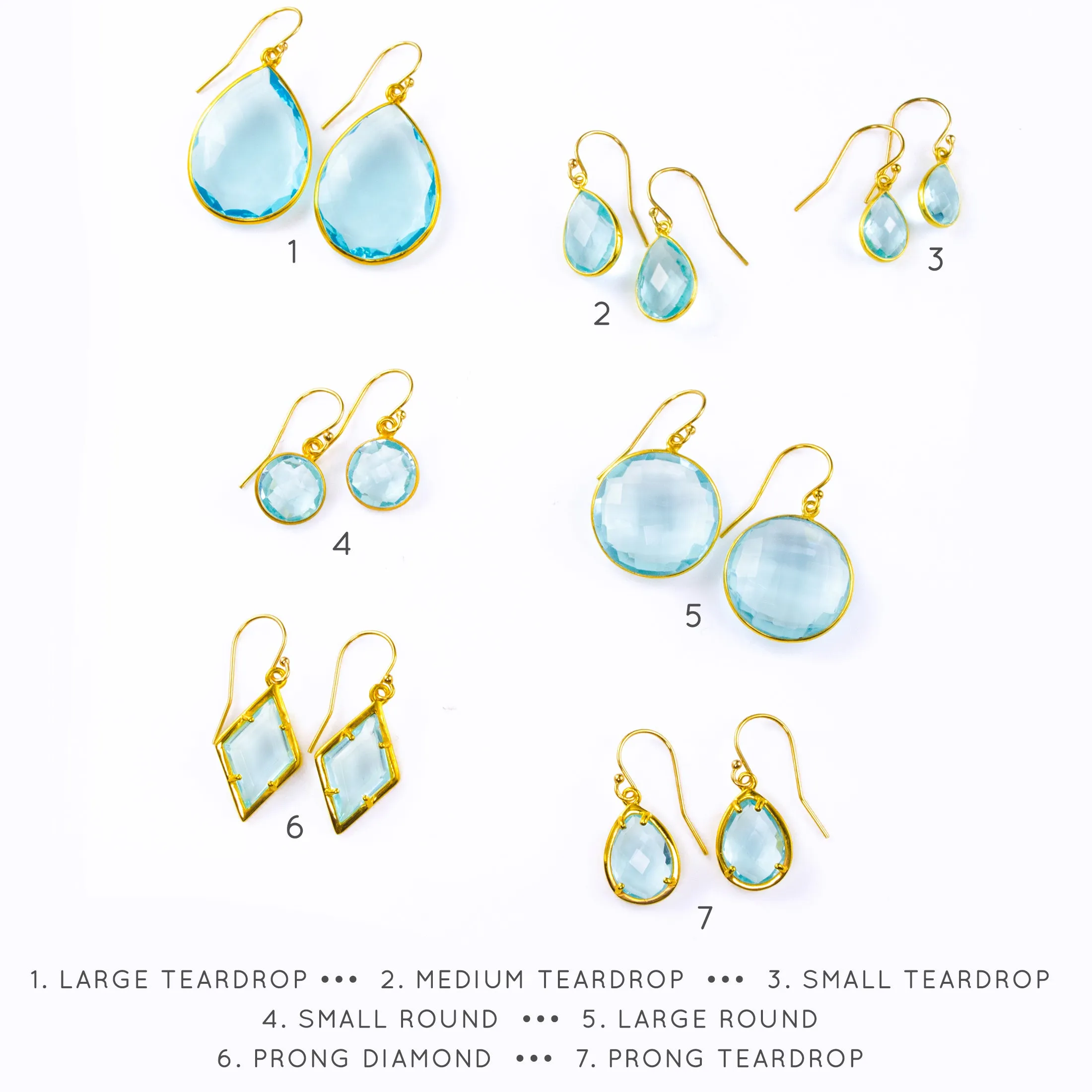 Blue Topaz Earrings : December Birthstone