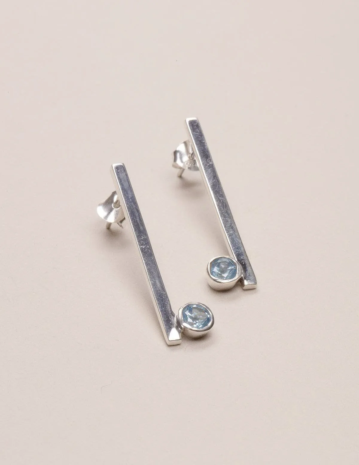 Blue Topaz Raise the Bar Earrings