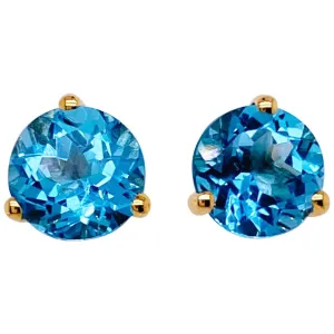 Blue Topaz Stud Earrings