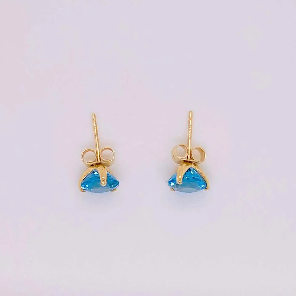 Blue Topaz Stud Earrings