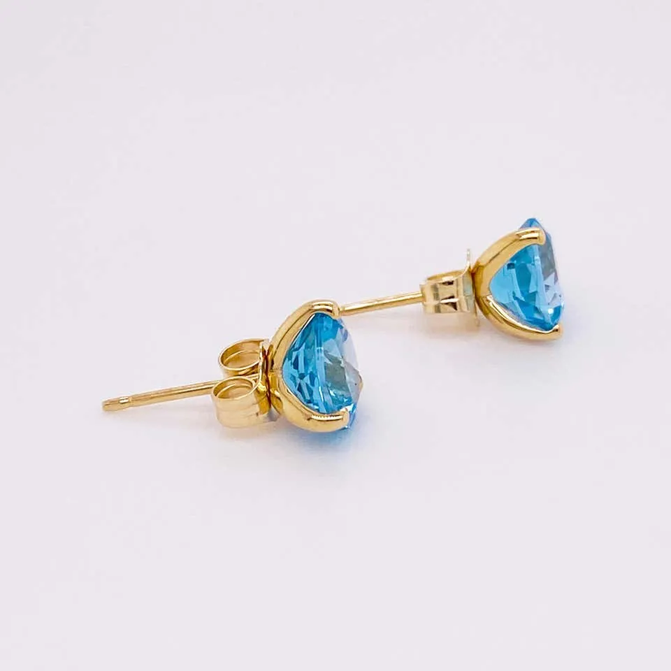 Blue Topaz Stud Earrings