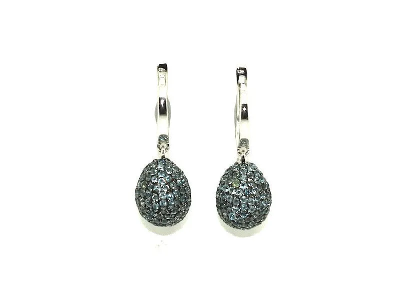 Blue Topaz Studded Drop Earrings