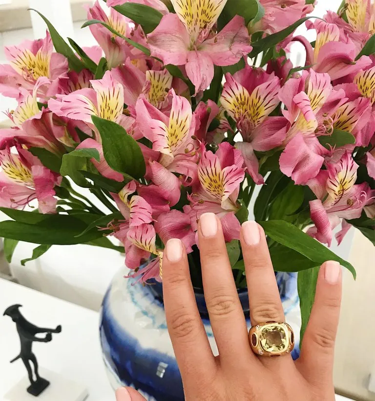 Bonheur Ring with Citrine, Amethyst and Pale Amethyst Domed Ring