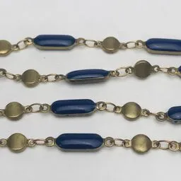 Brass and Lapis Beaded Chain