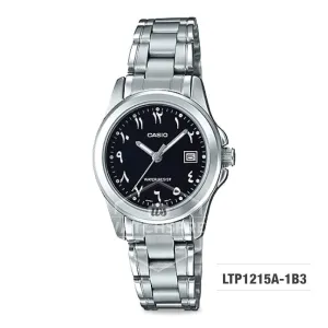 Casio Ladies' Standard Analog Silver Stainless Steel Band Watch LTP1215A-1B3 LTP-1215A-1B3