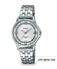 Casio Ladies' Standard Analog Silver Stainless Steel Band Watch LTP1391D-7A2 LTP-1391D-7A2