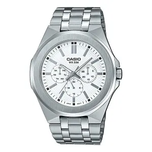 Casio Men's Multi-Hand Silver Stainless Steel Band Watch MTPSW330D-7A MTP-SW330D-7A