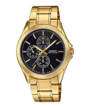 Casio Men's Standard Analog Gold Tone Stainless Steel Band Watch MTPV302G-1A MTP-V302G-1A