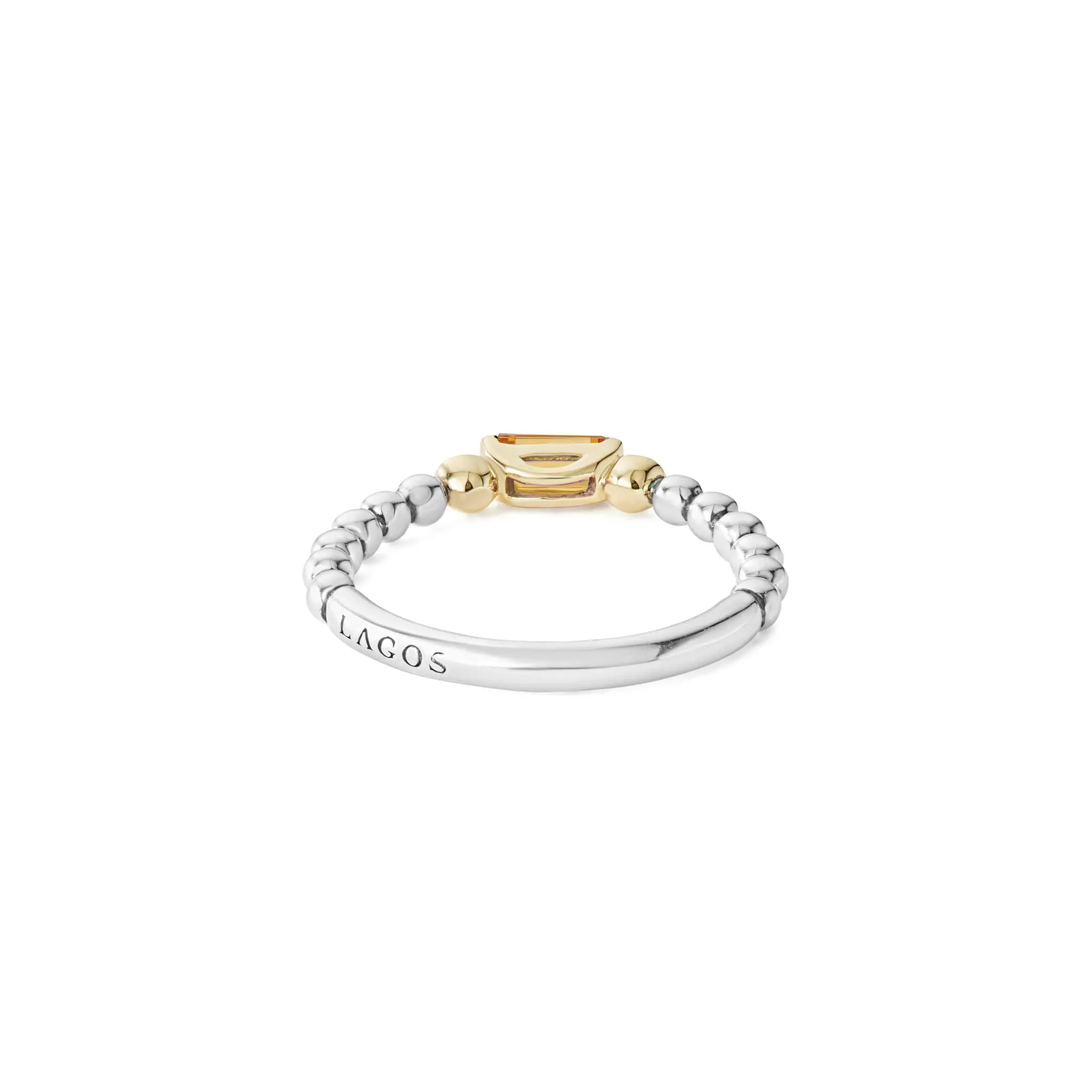 Caviar Color Citrine Stacking Ring with Diamonds