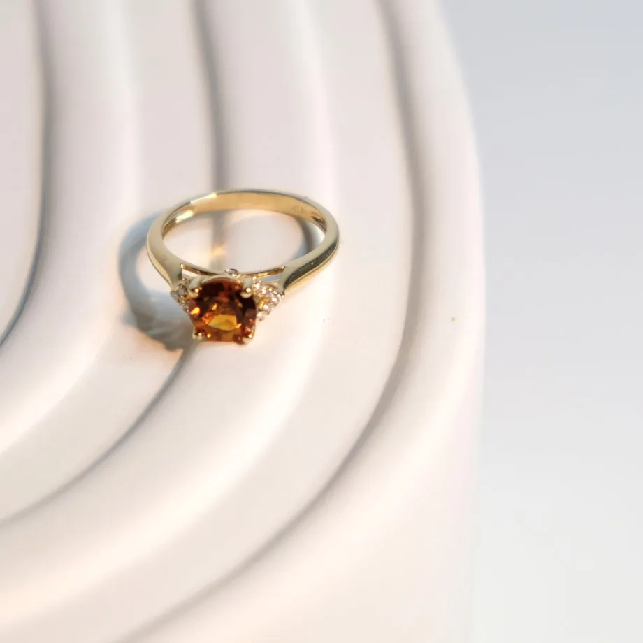 Citrine & Diamond Ring