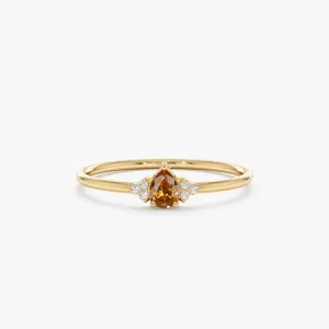 Citrine and Diamond Engagement Ring, Avril