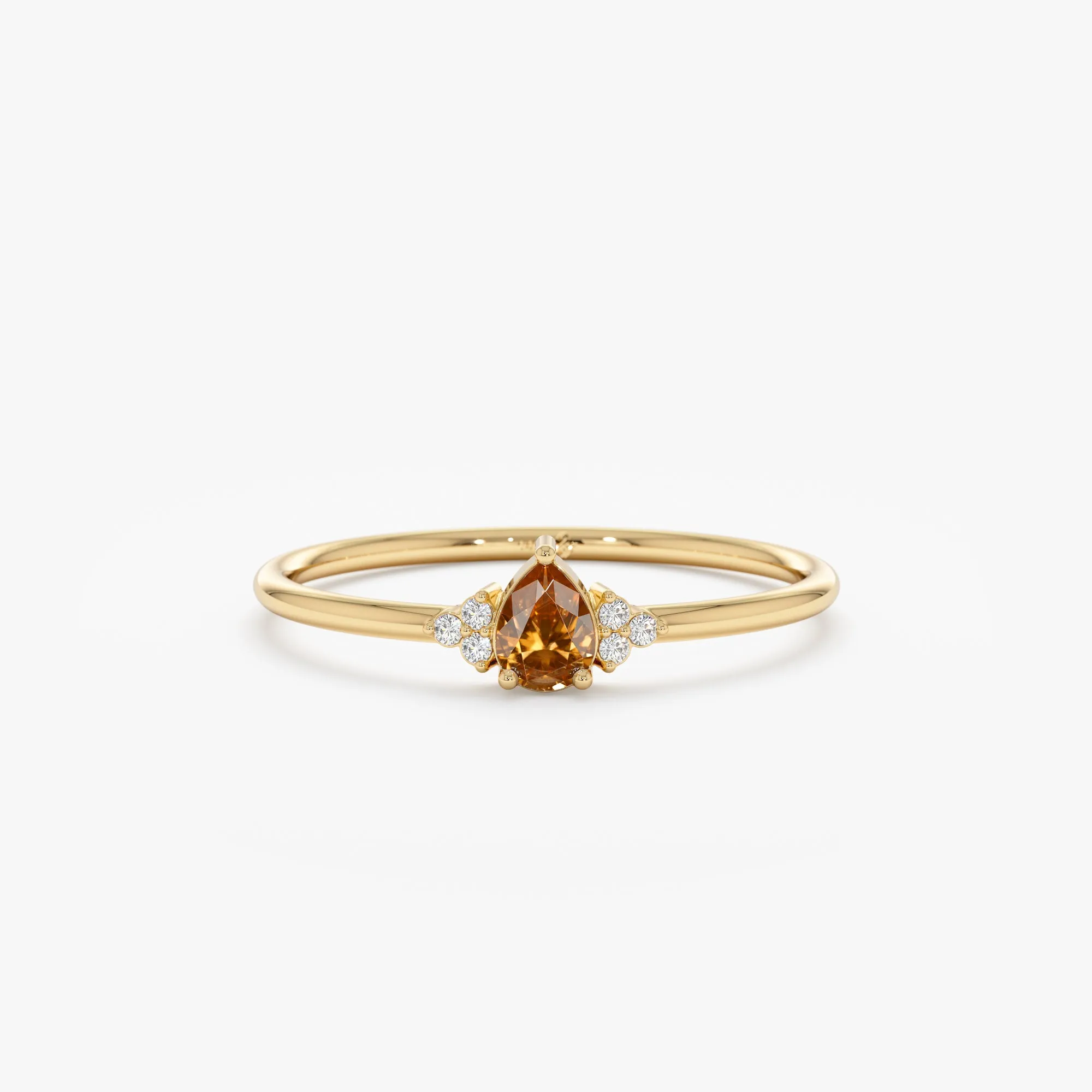 Citrine and Diamond Engagement Ring, Avril