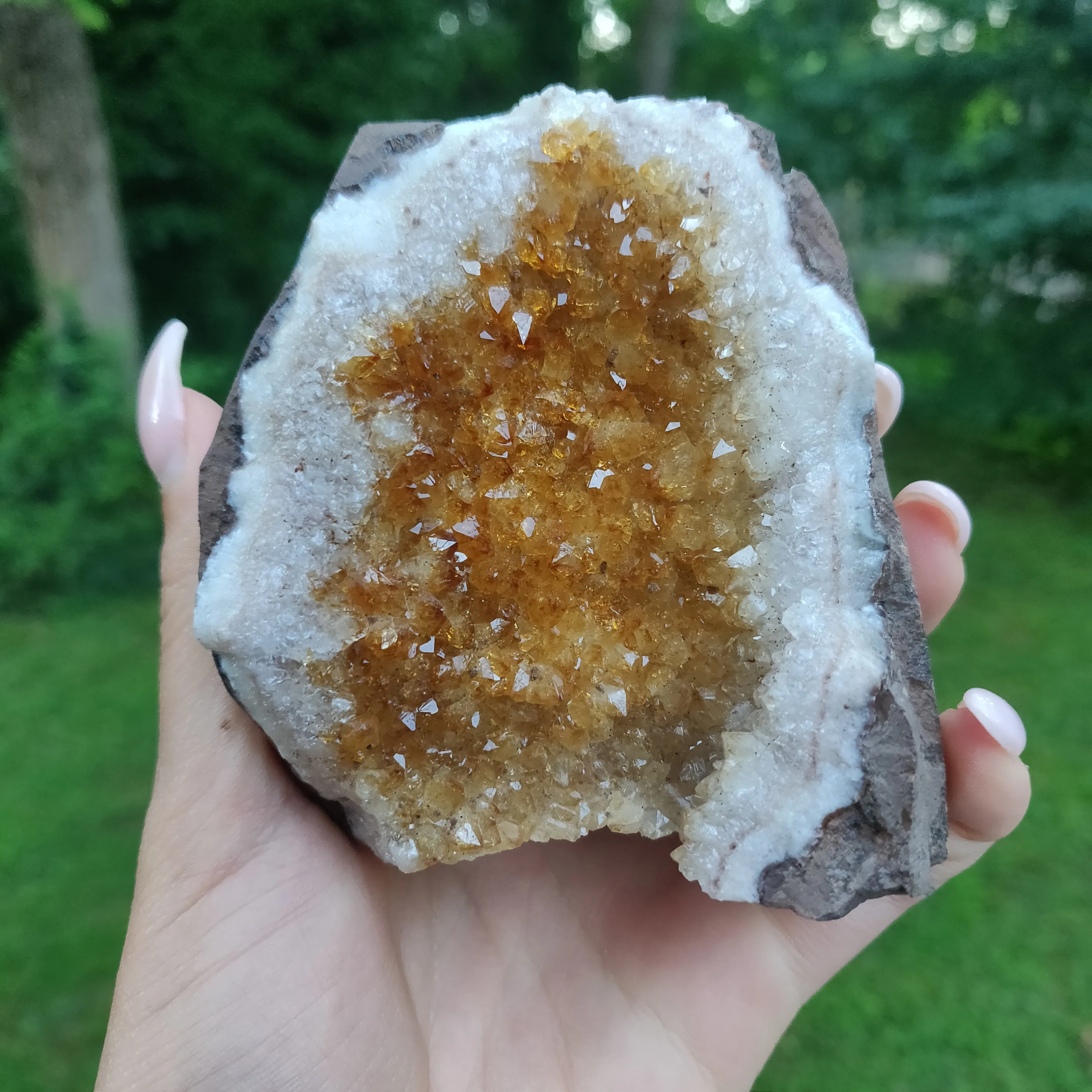 Citrine Geode Free Form, Cut Base (#4)