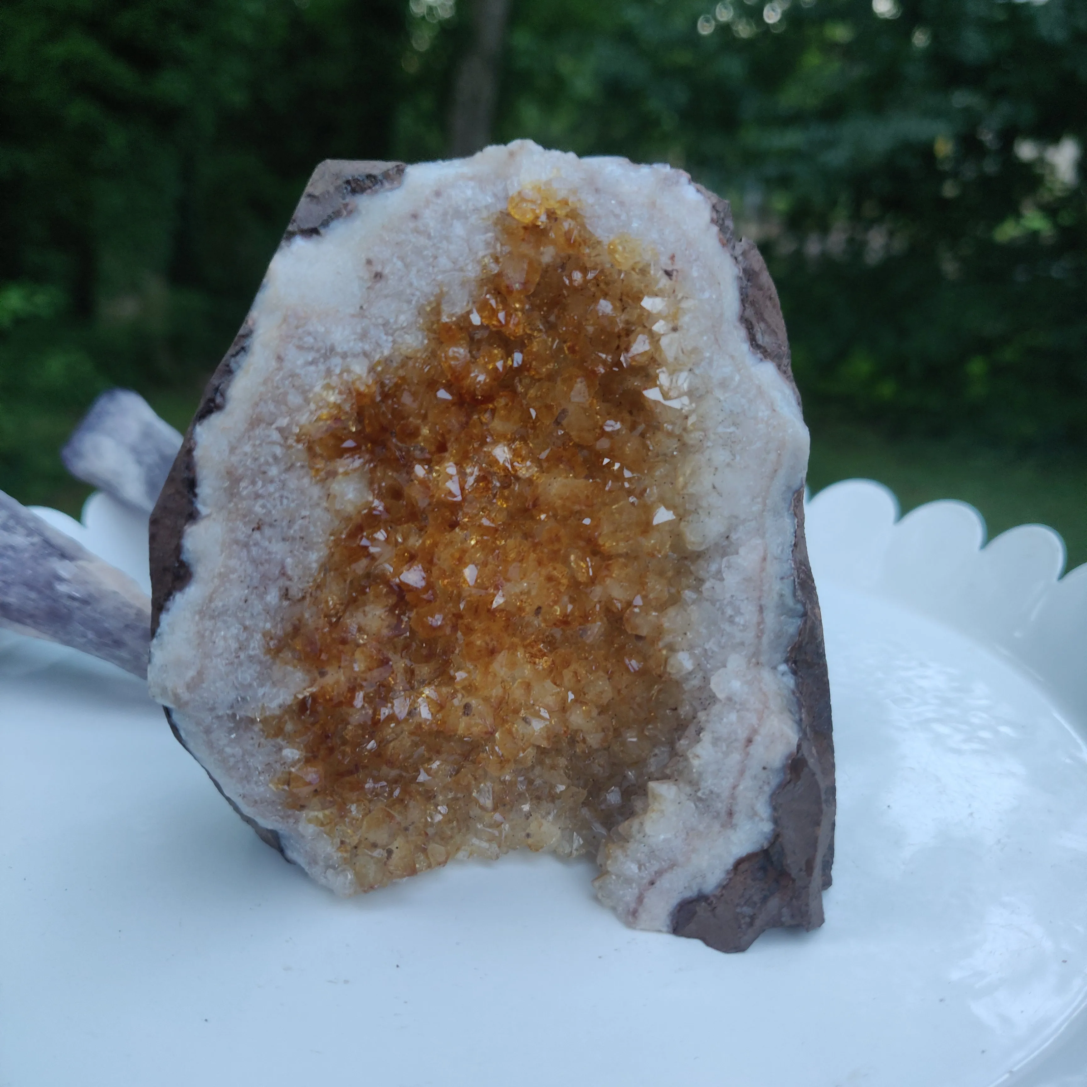 Citrine Geode Free Form, Cut Base (#4)