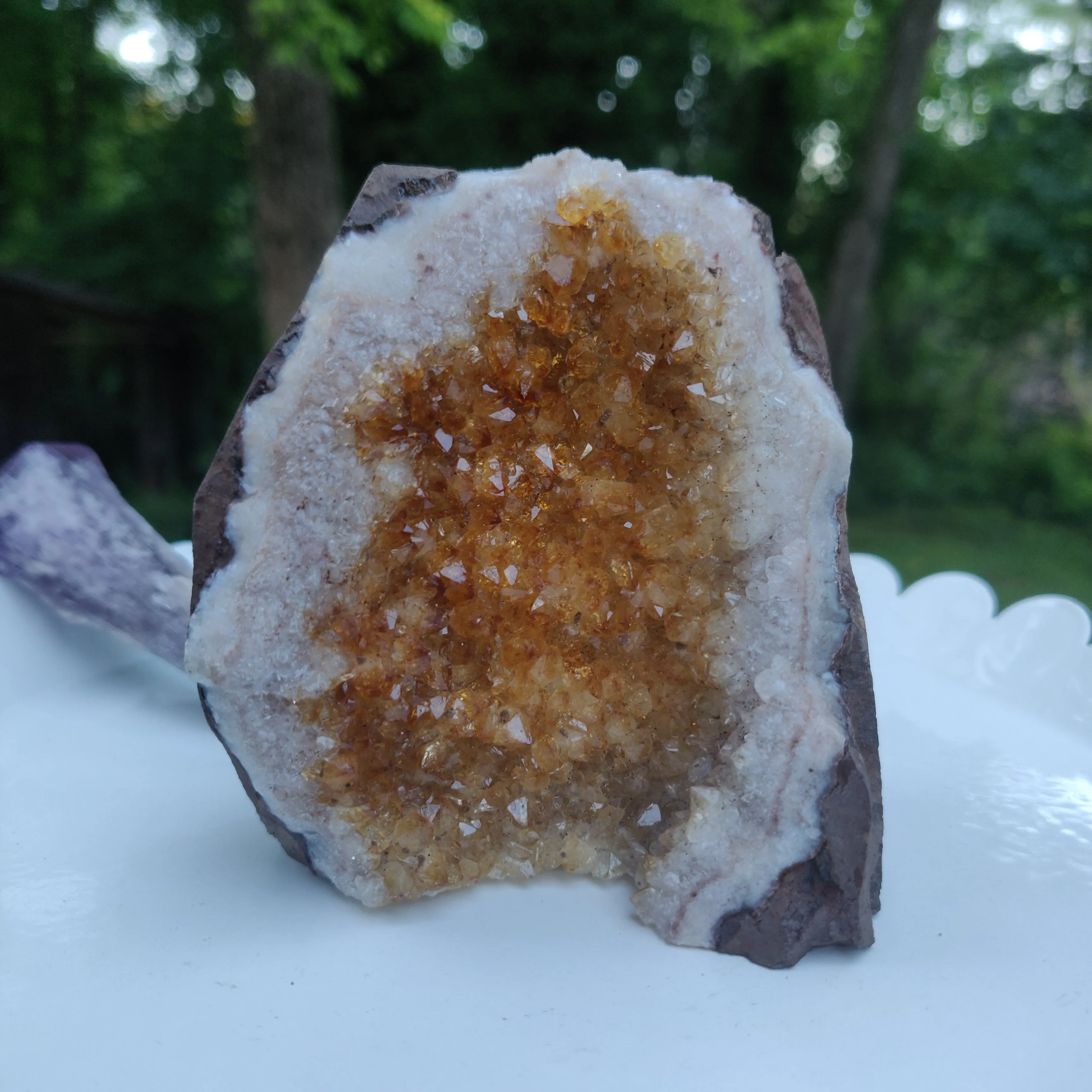 Citrine Geode Free Form, Cut Base (#4)