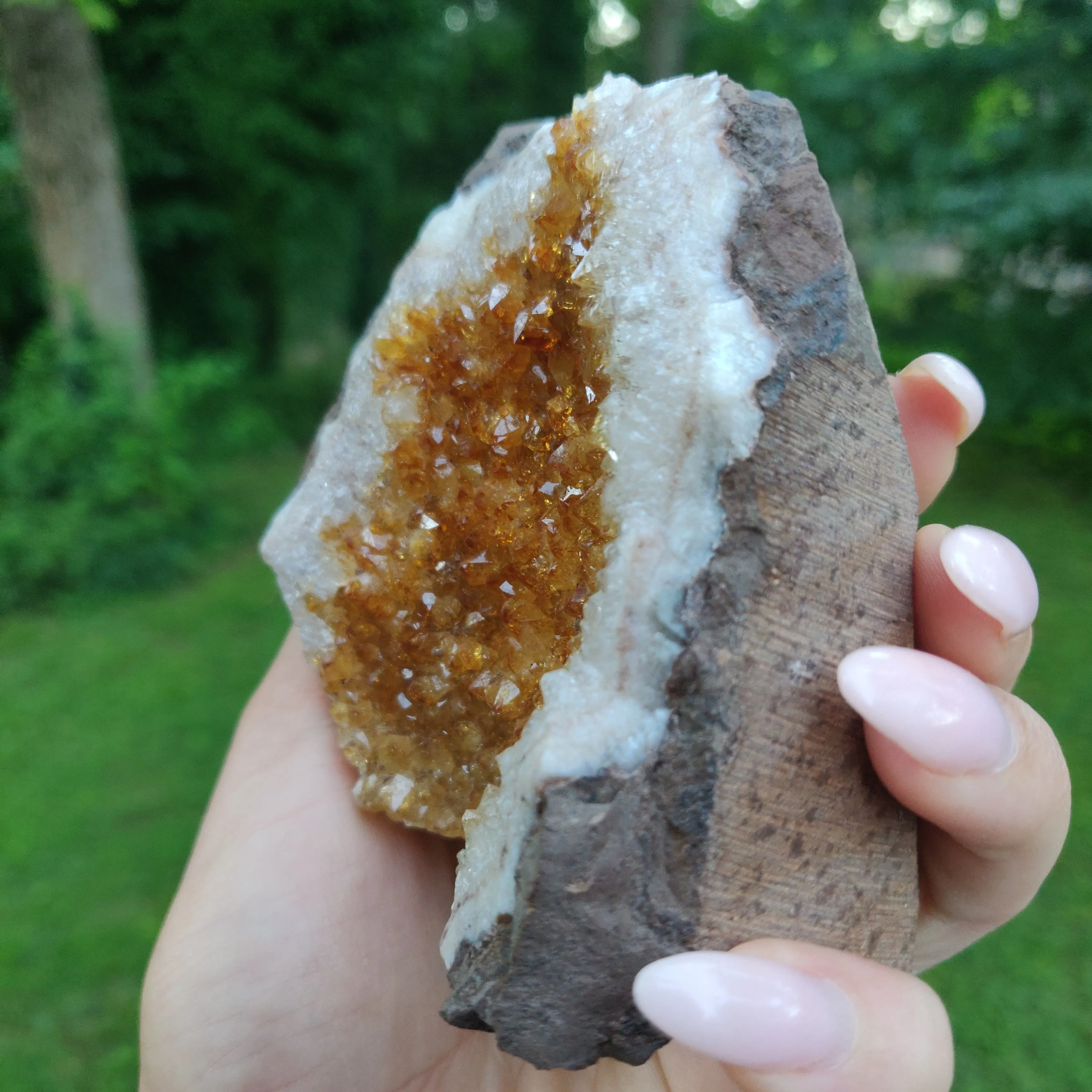 Citrine Geode Free Form, Cut Base (#4)