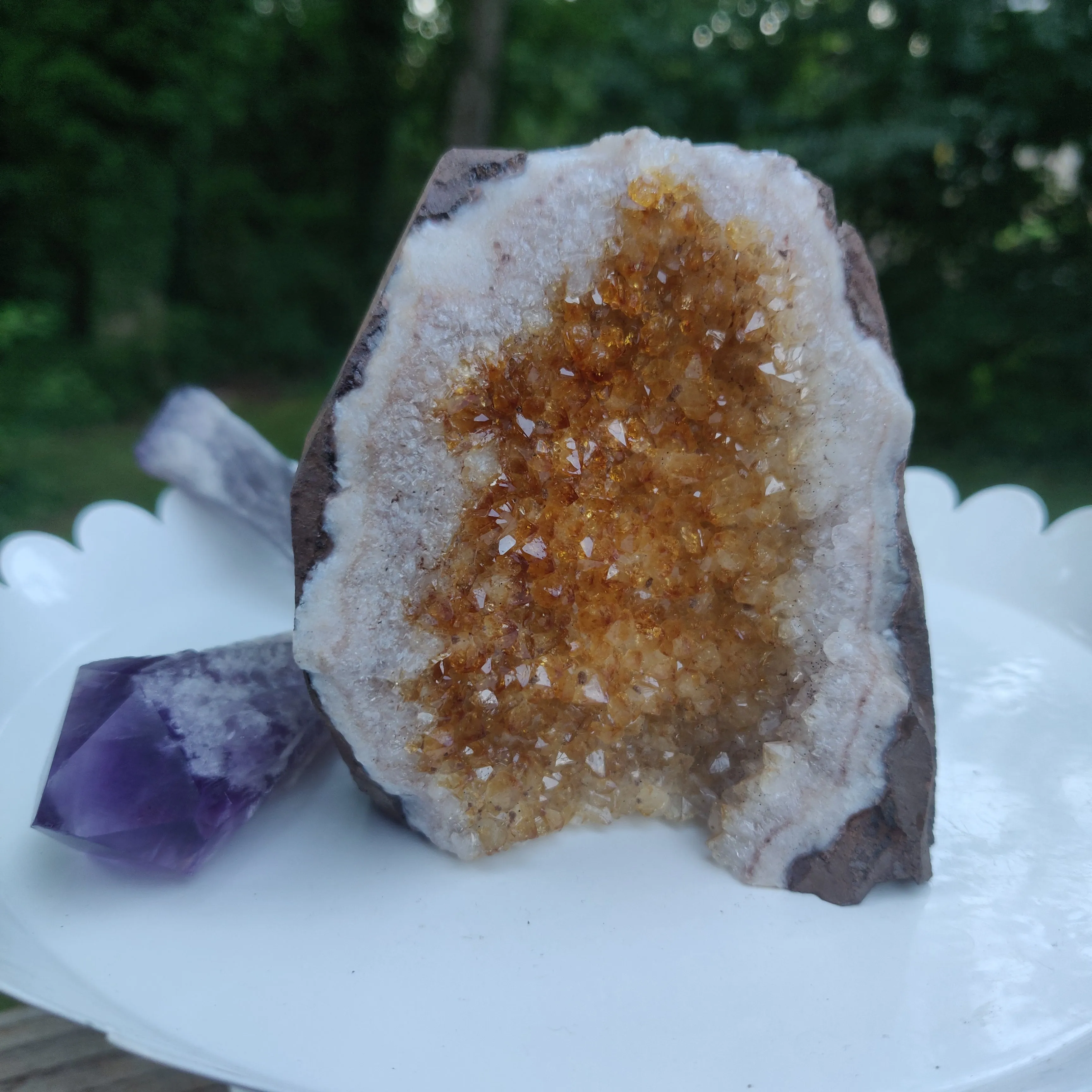 Citrine Geode Free Form, Cut Base (#4)