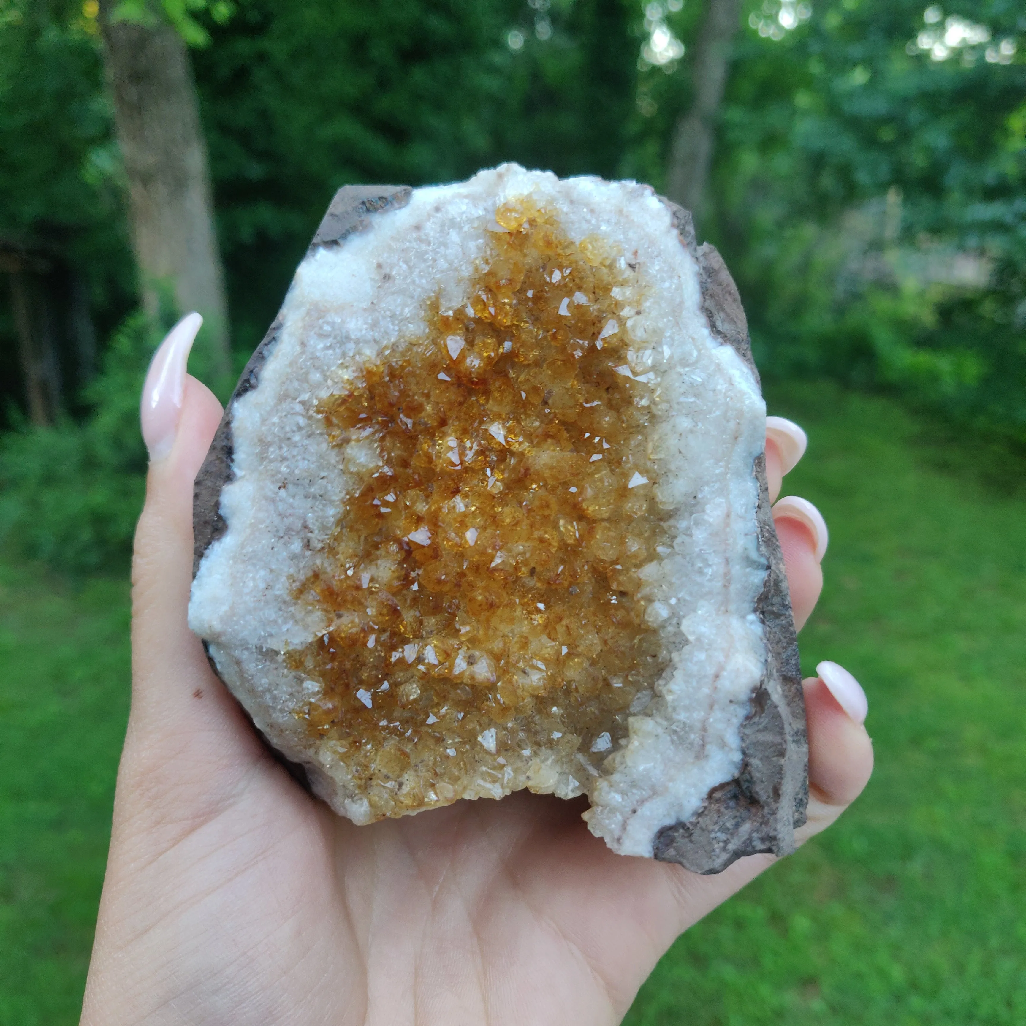 Citrine Geode Free Form, Cut Base (#4)