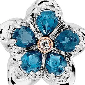 Clogau Forget Me Not London Blue Topaz Stud Earrings - 3SFMNE