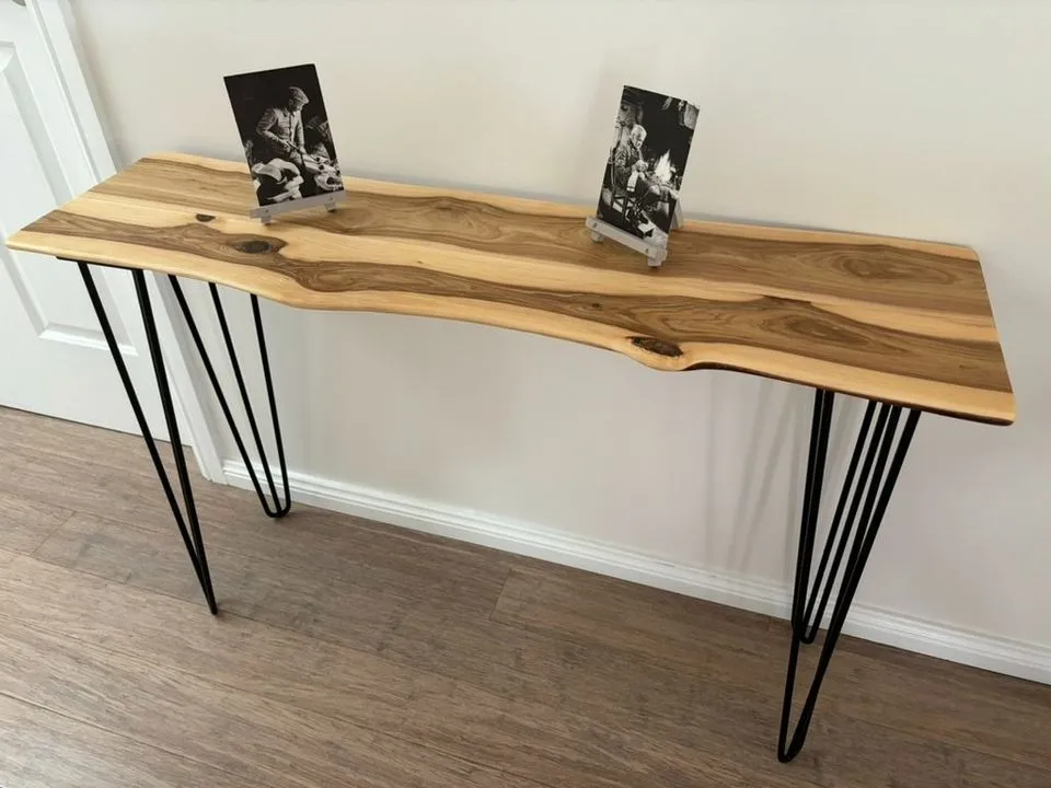 Console hall entrance table handmade from Cypress Australian timber -110cm length with minimalist legs