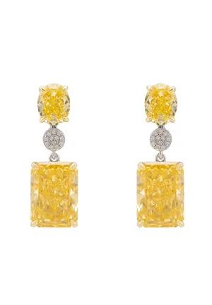 Constance Drop Earrings Silver Lemon Topaz