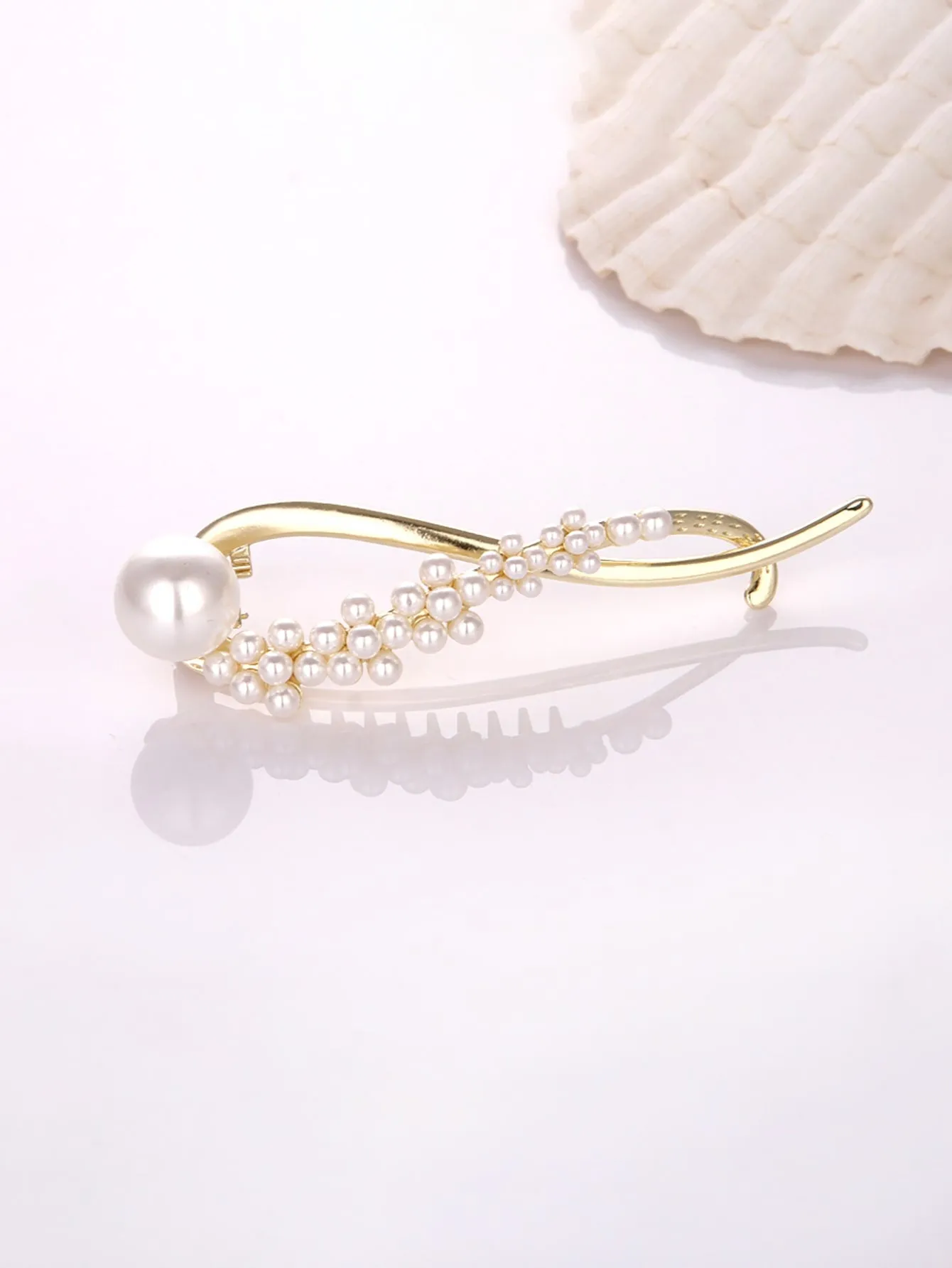 Creative Style Faux Pearl Decor Hair Clip for Women Barrette Styling Hair