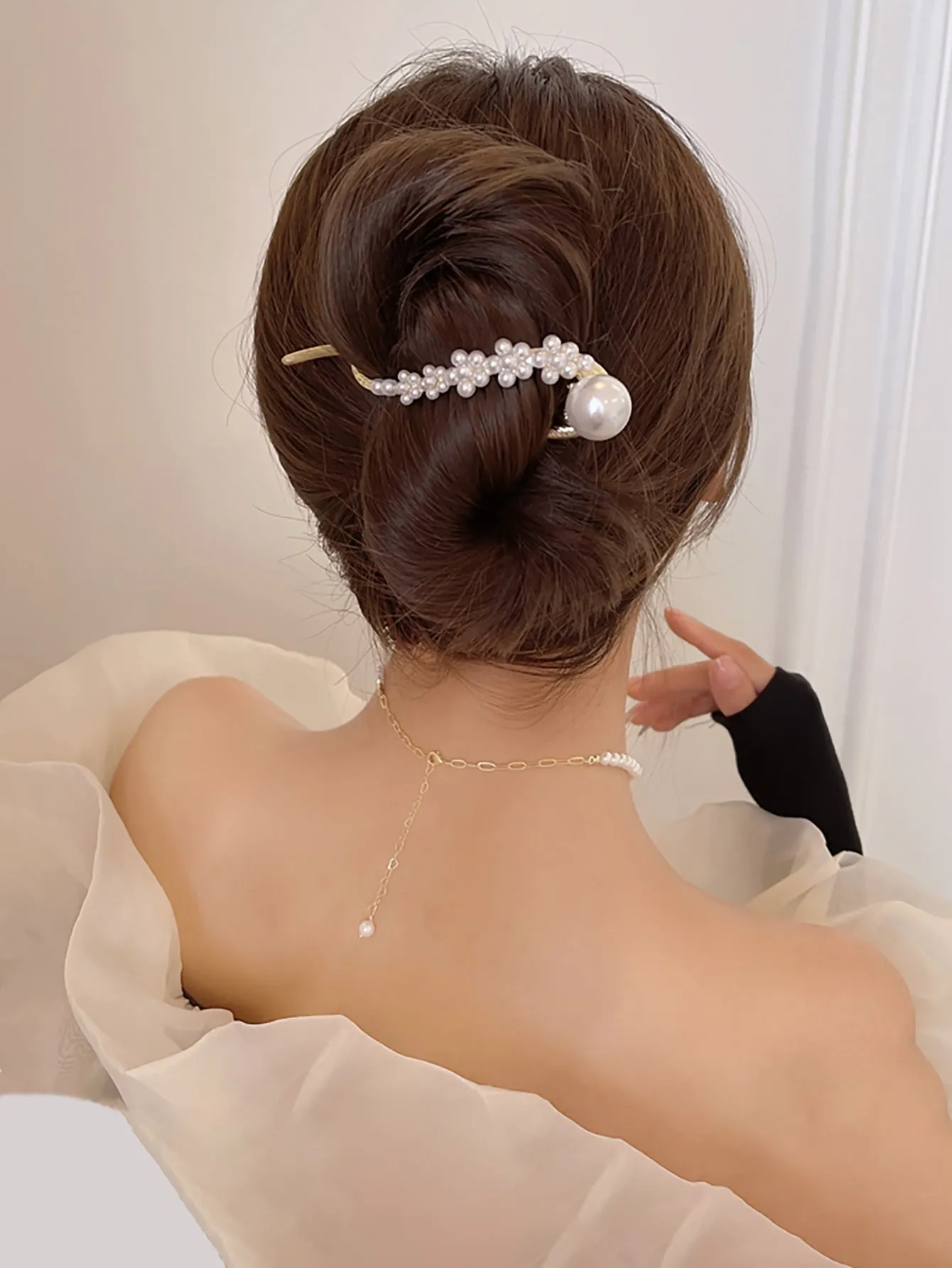 Creative Style Faux Pearl Decor Hair Clip for Women Barrette Styling Hair