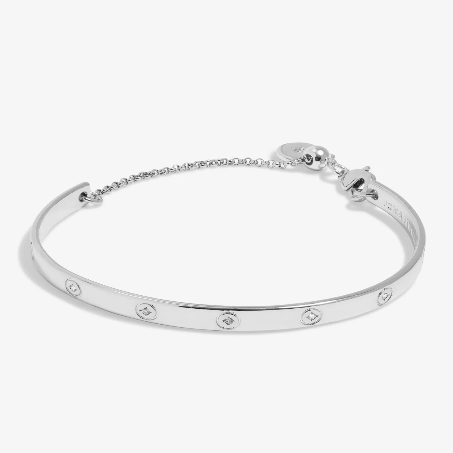 Cubic Zirconia Bangle Bar Silver Plated Bracelet 7893