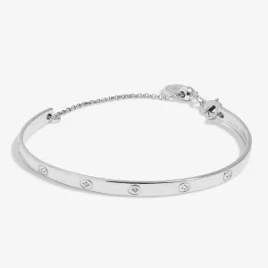 Cubic Zirconia Bangle Bar Silver Plated Bracelet 7893