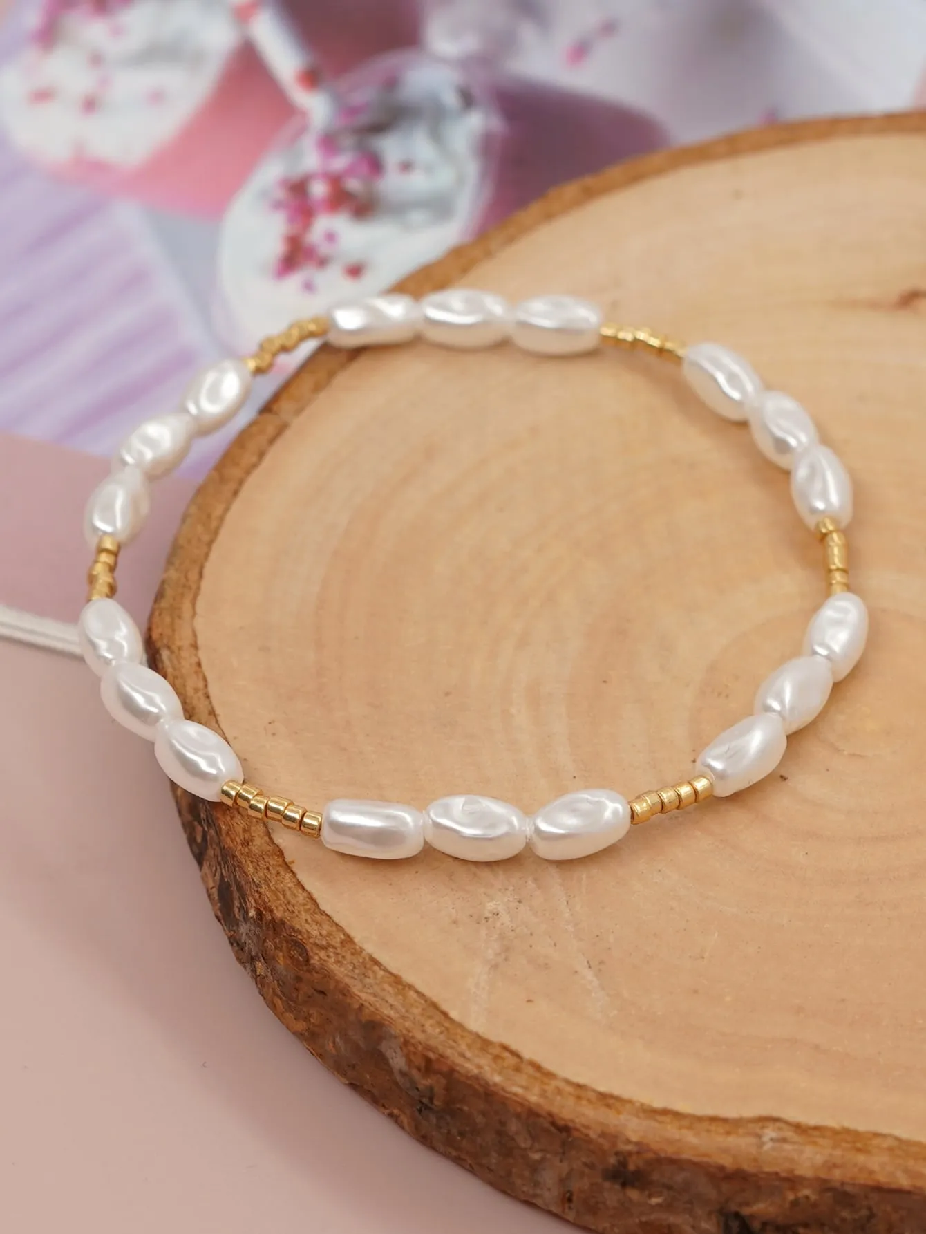 Cultured Pearl Beaded Bracelet Women Bracelet Stackable Bracelet Crafted Jewelry