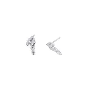 Curving Double Feather Stud Earrings