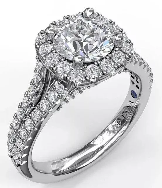 Cushion Halo Engagement Ring