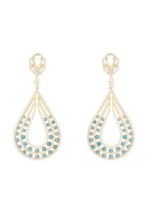 Daphne Teardrop Earrings Gold Turquoise