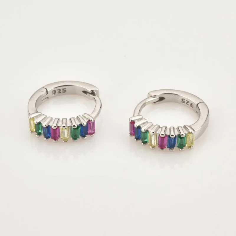 Dazzling Colorful Zircon Bejeweled Hoop Fashion Earrings