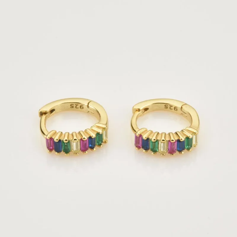 Dazzling Colorful Zircon Bejeweled Hoop Fashion Earrings