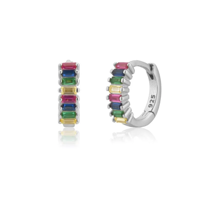 Dazzling Colorful Zircon Bejeweled Hoop Fashion Earrings