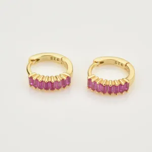 Dazzling Colorful Zircon Bejeweled Hoop Fashion Earrings